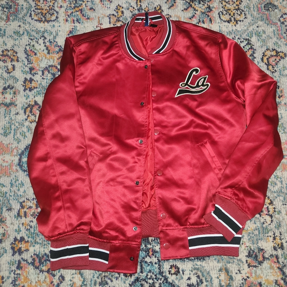 H&M Mens Red Varsity Jacket Large